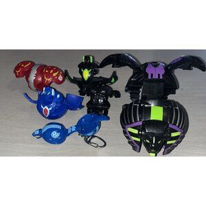 Bakugan Brawler Jumbo Darkus Pharol Figure Black Purple + 5 Other Brawlers Lot
